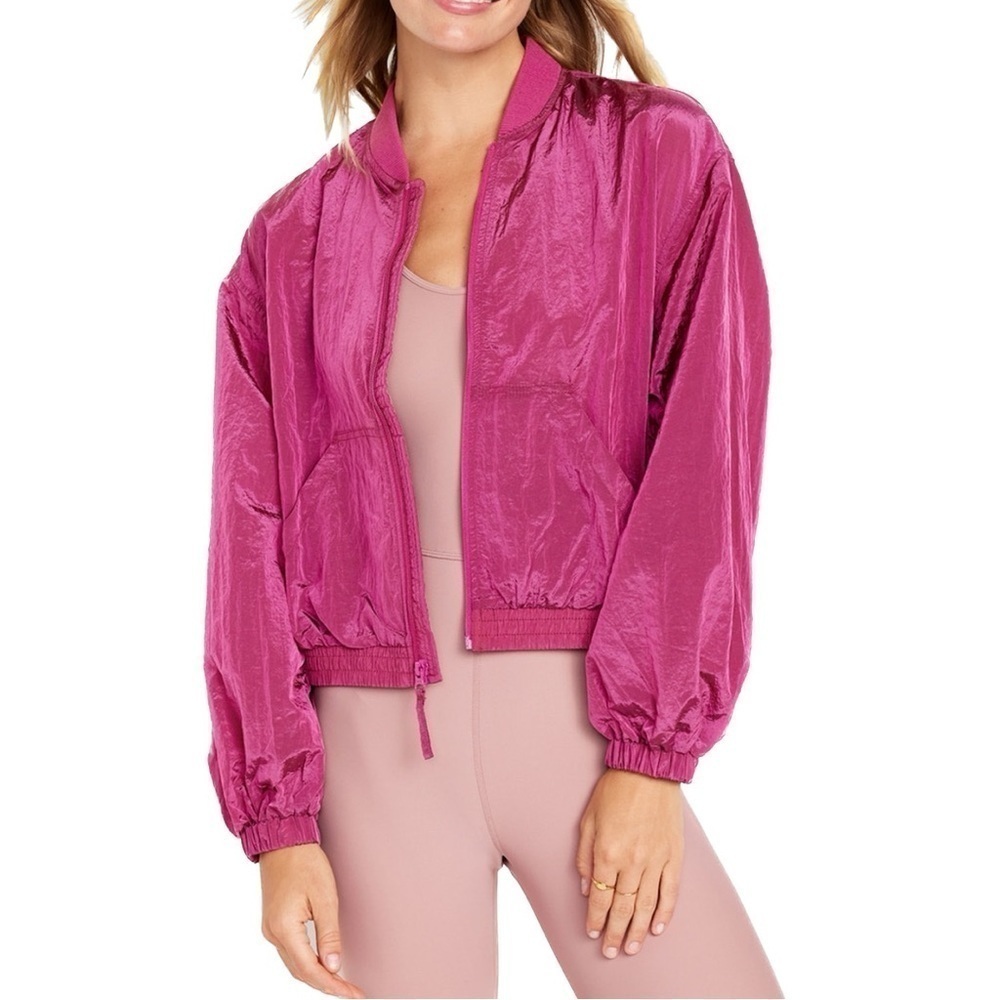 OLD Navy 2X-4X Flamingo Pink Lightweight Cropped Nylon Jacket (ON20)